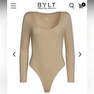 Contour Scoopneck Long sleeve bodysuit in Driftwood